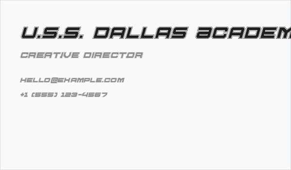 U.S.S. Dallas Academy Italic Business Card