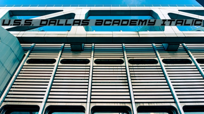 U.S.S. Dallas Academy Italic Font examples