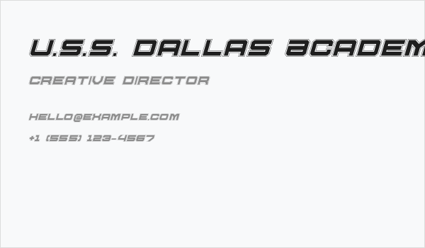 U.S.S. Dallas Academy Italic Business Card