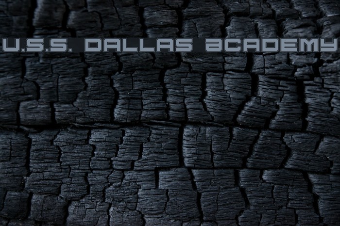U.S.S. Dallas Academy Font examples