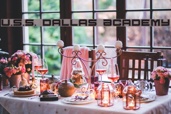 U.S.S. Dallas Academy Font examples
