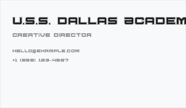 U.S.S. Dallas Academy Business Card