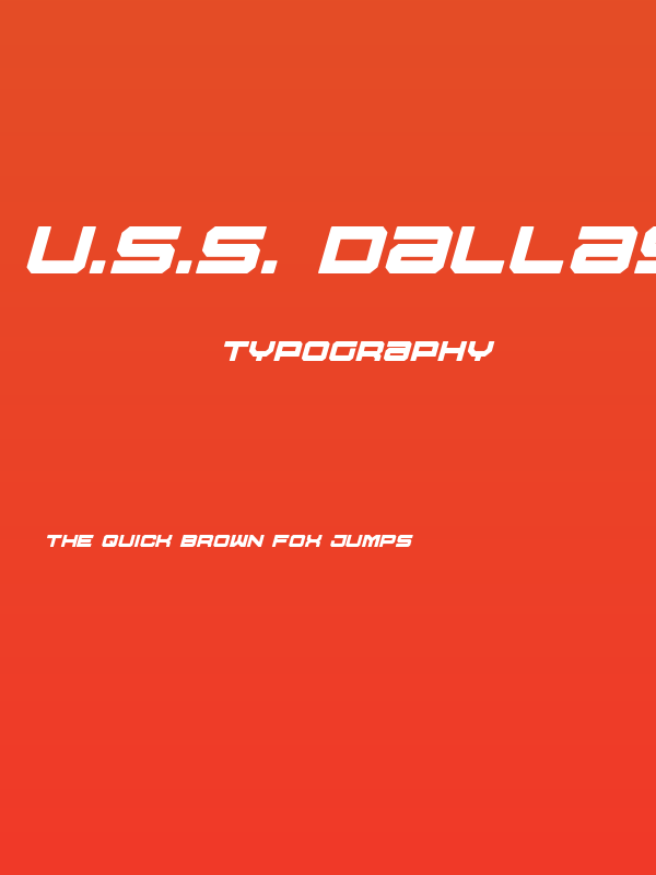 U.S.S. Dallas Bold Italic Poster