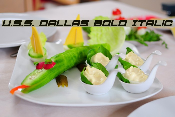 U.S.S. Dallas Bold Italic Font examples
