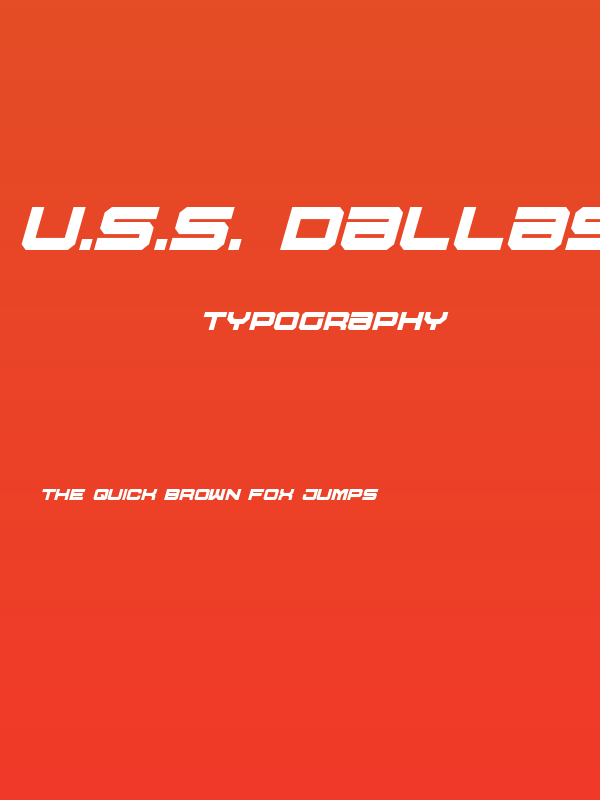 U.S.S. Dallas Bold Italic Poster