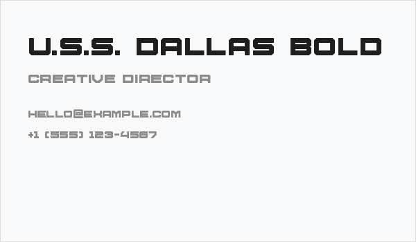 U.S.S. Dallas Bold Business Card
