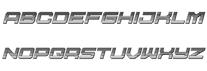 U.S.S. Dallas Chrome Italic Font LOWERCASE