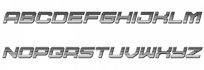 U.S.S. Dallas Chrome Italic Font LOWERCASE