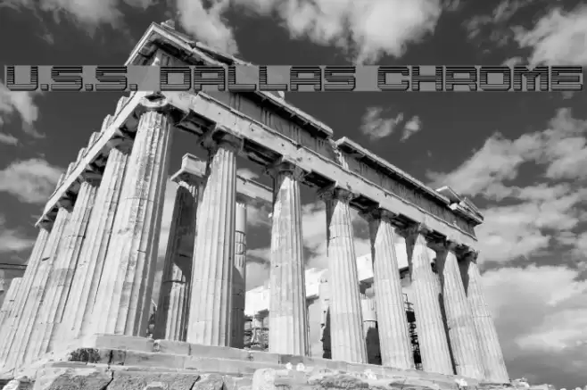 U.S.S. Dallas Chrome Font examples