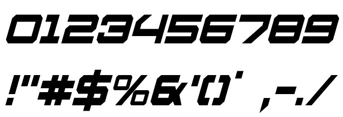 U.S.S. Dallas Condensed Italic Font OTHER CHARS
