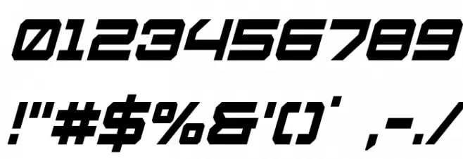 U.S.S. Dallas Condensed Italic Font OTHER CHARS