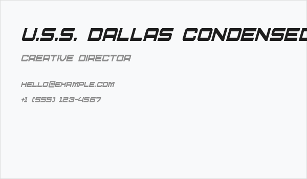 U.S.S. Dallas Condensed Italic Business Card