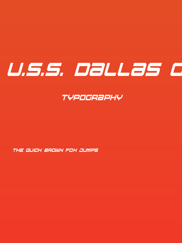 U.S.S. Dallas Condensed Italic Poster