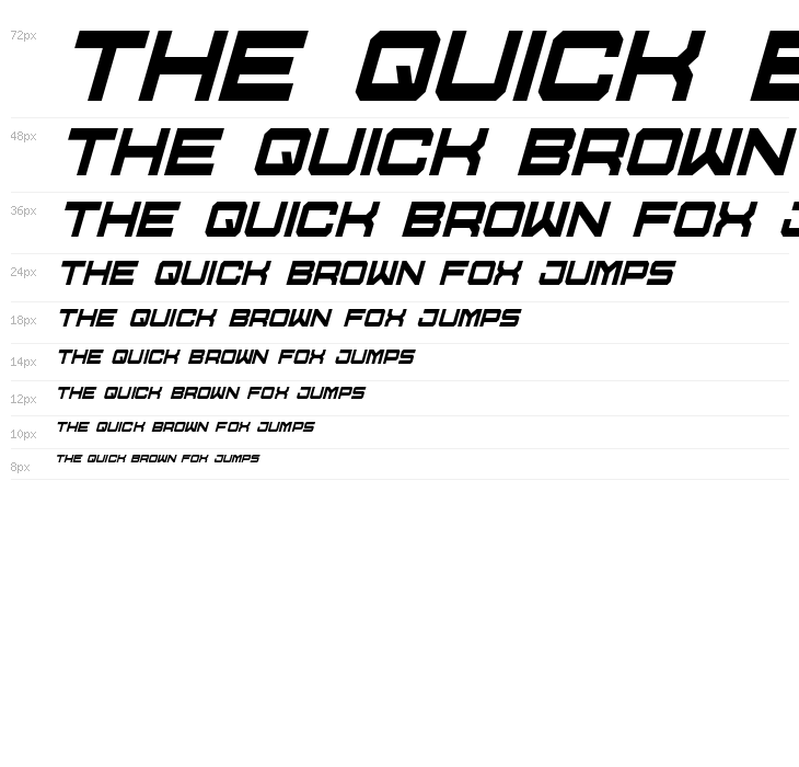 U.S.S. Dallas Condensed Italic Waterfall