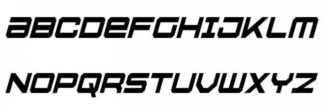 U.S.S. Dallas Condensed Italic Caratteri MAIUSCOLE