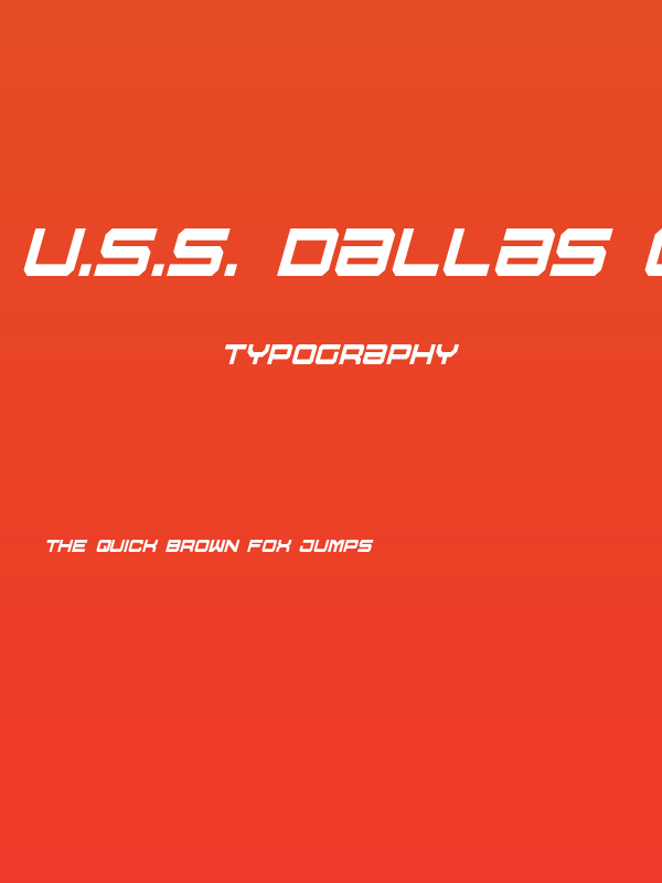 U.S.S. Dallas Condensed Italic Poster