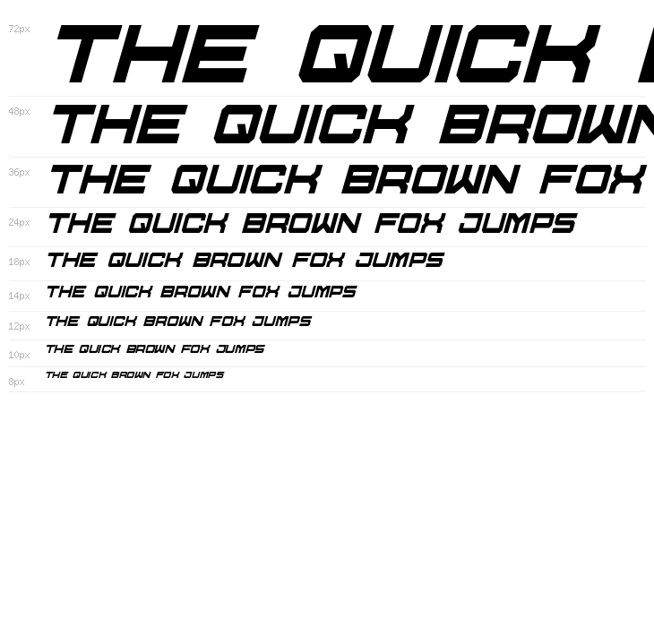 U.S.S. Dallas Condensed Italic Waterfall