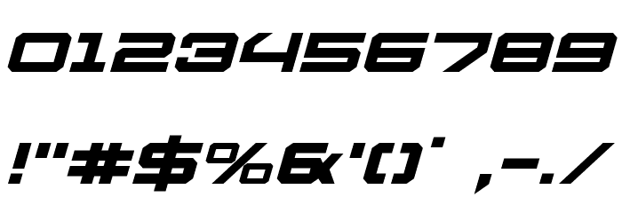 U.S.S. Dallas Expanded Italic Font OTHER CHARS