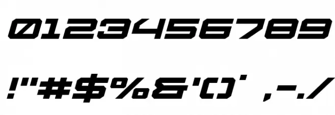 U.S.S. Dallas Expanded Italic Font OTHER CHARS