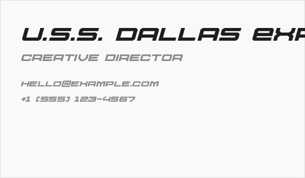 U.S.S. Dallas Expanded Italic Business Card
