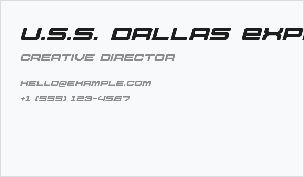 U.S.S. Dallas Expanded Italic Business Card