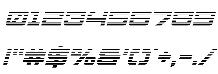 U.S.S. Dallas Gradient Italic Font OTHER CHARS