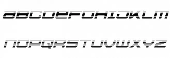 U.S.S. Dallas Gradient Italic Schriftart Groß