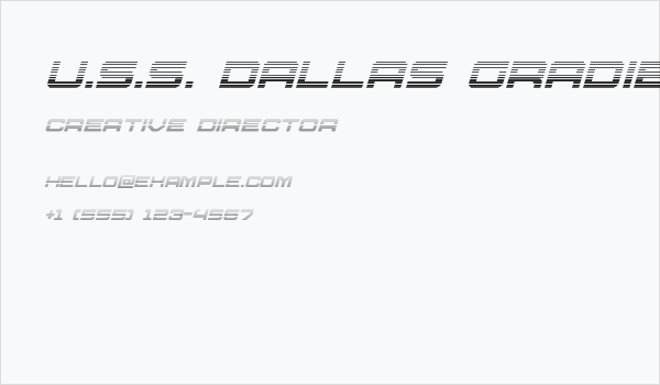 U.S.S. Dallas Gradient Italic Business Card