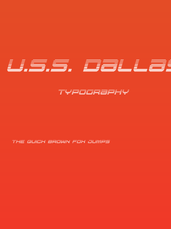 U.S.S. Dallas Gradient Italic Poster