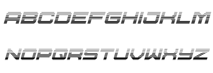 U.S.S. Dallas Gradient Italic Font LOWERCASE