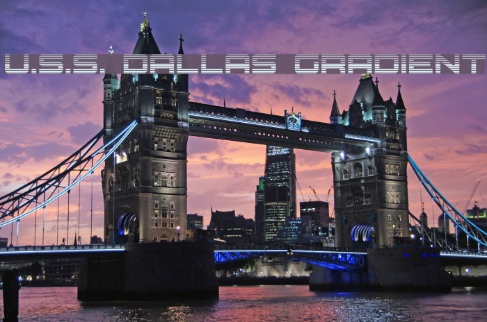 U.S.S. Dallas Gradient Font examples