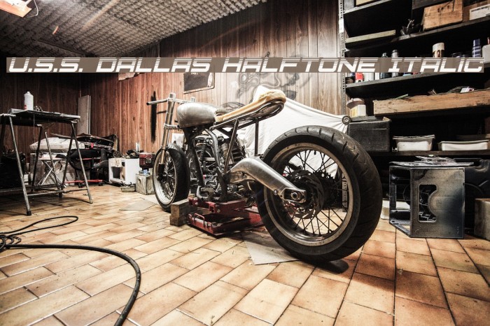 U.S.S. Dallas Halftone Italic Font examples