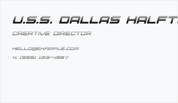 U.S.S. Dallas Halftone Italic Business Card