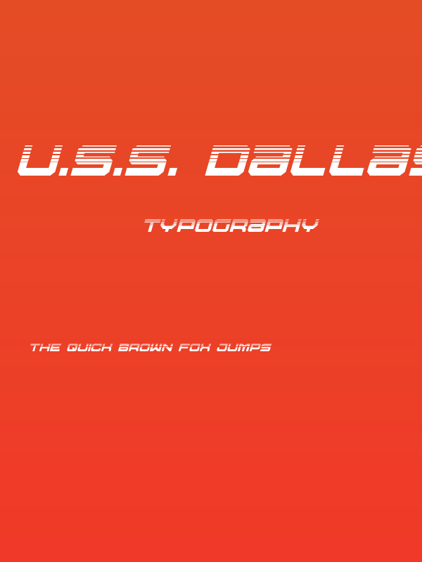 U.S.S. Dallas Halftone Italic Poster