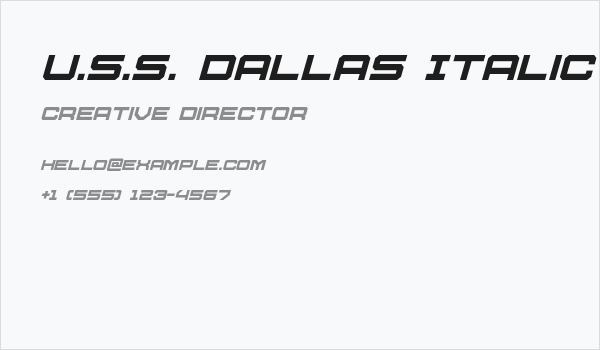 U.S.S. Dallas Italic Business Card