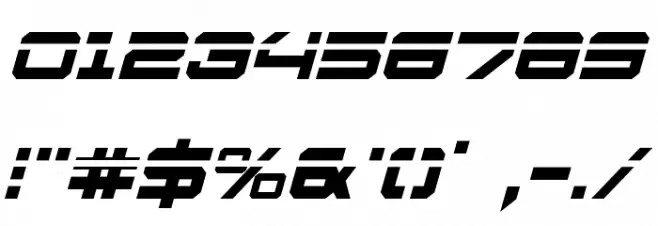 U.S.S. Dallas Laser Italic Font OTHER CHARS