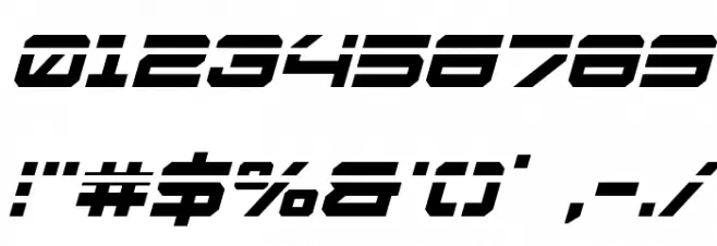 U.S.S. Dallas Laser Italic Font OTHER CHARS