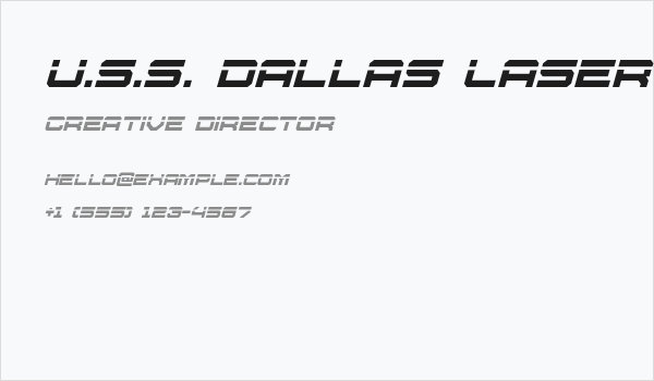 U.S.S. Dallas Laser Italic Business Card