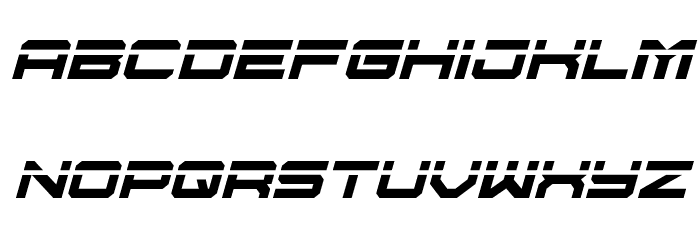 U.S.S. Dallas Laser Italic Font LOWERCASE