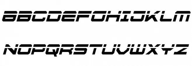 U.S.S. Dallas Laser Italic Schriftart Groß