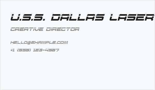 U.S.S. Dallas Laser Italic Business Card