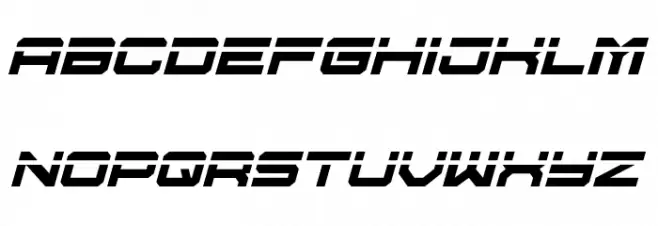 U.S.S. Dallas Laser Italic फ़ॉन्ट लोअरकेस