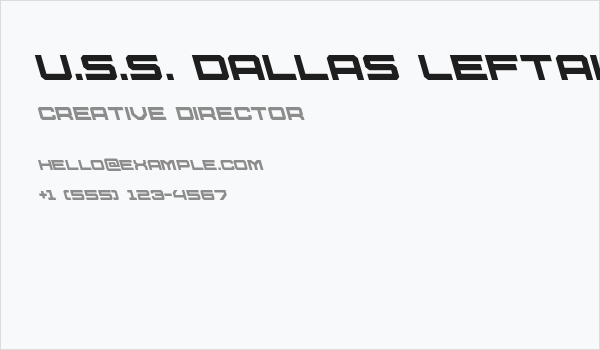 U.S.S. Dallas Leftalic Business Card