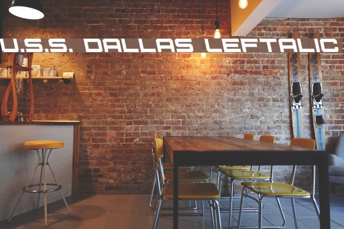 U.S.S. Dallas Leftalic Шрифта examples