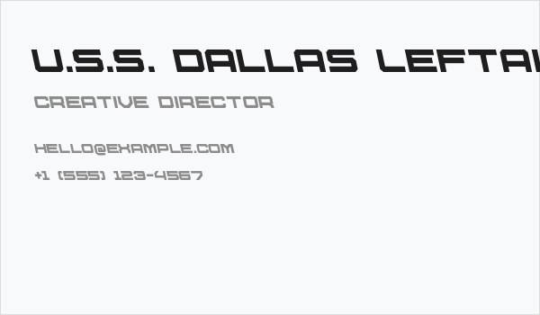 U.S.S. Dallas Leftalic Business Card