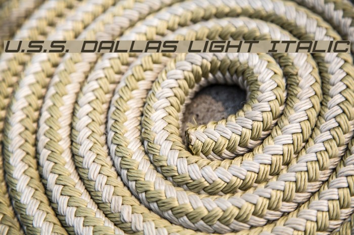 U.S.S. Dallas Light Italic Font examples