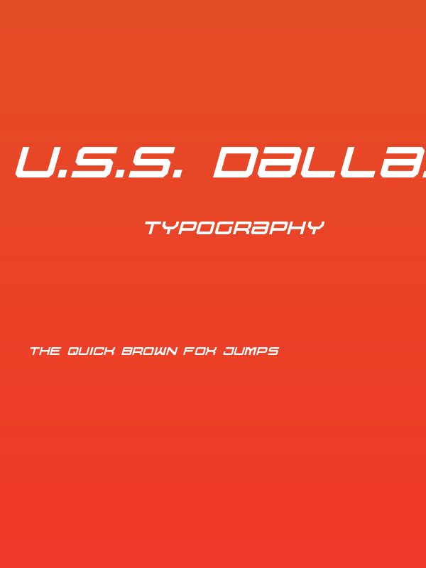 U.S.S. Dallas Light Italic Poster