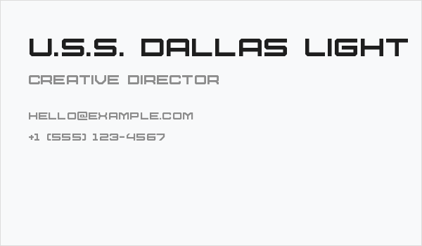 U.S.S. Dallas Light Business Card