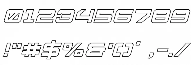 U.S.S. Dallas Outline Italic Font OTHER CHARS