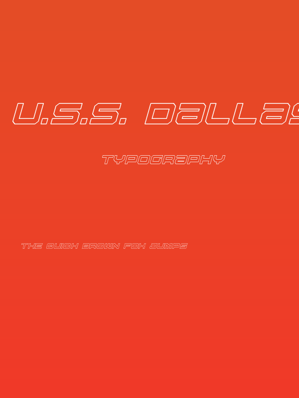U.S.S. Dallas Outline Italic Poster